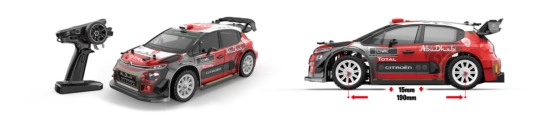 Citroen C3 WRC Rallye Fahrzeug Abmessungen
