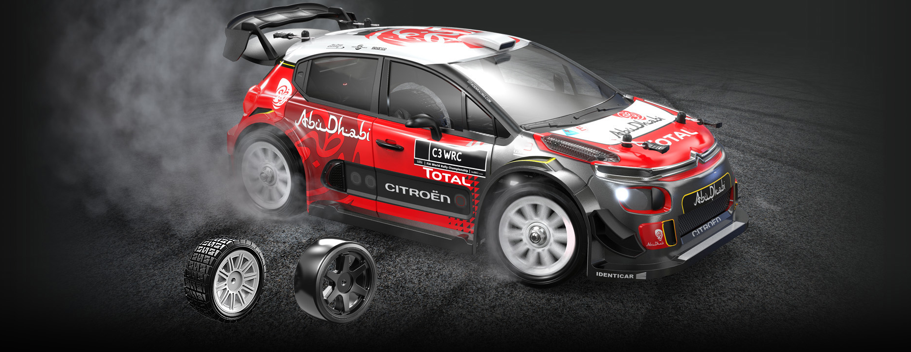 Der Citroen C3 WRC wird mit zwei Sätzen Räder geliefert