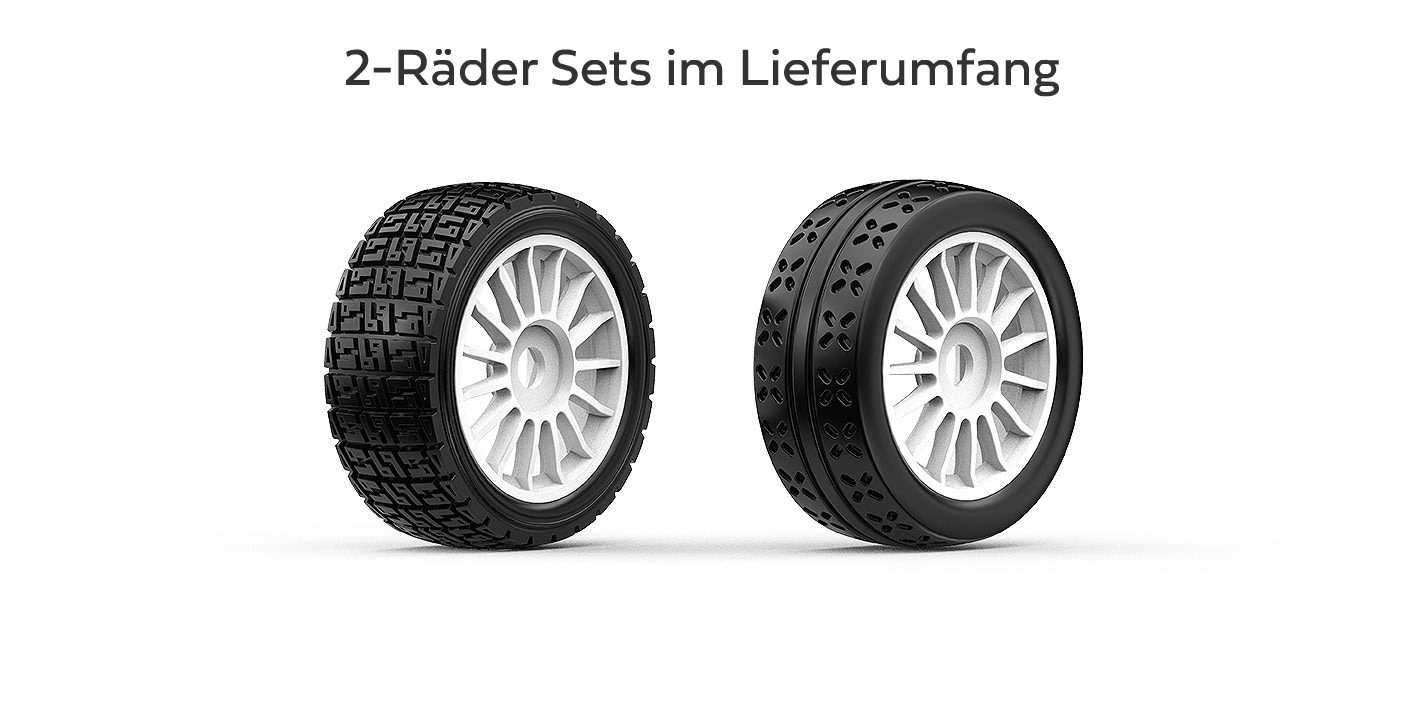 Hyper Go Citroen C3 WRC 1:7 - 2 Sätze Kompletträder