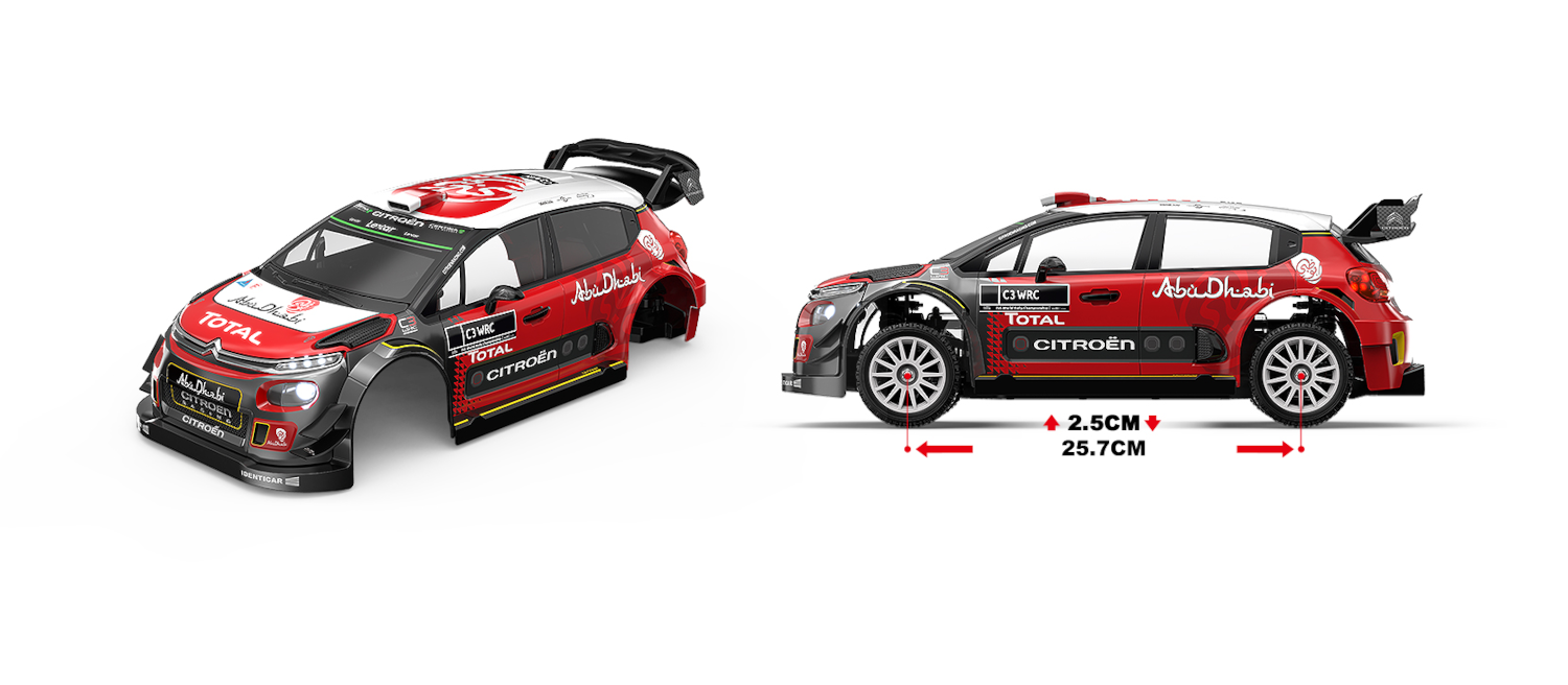 Hyper Go Citroen C3 WRC 1:10 - Abmessungen