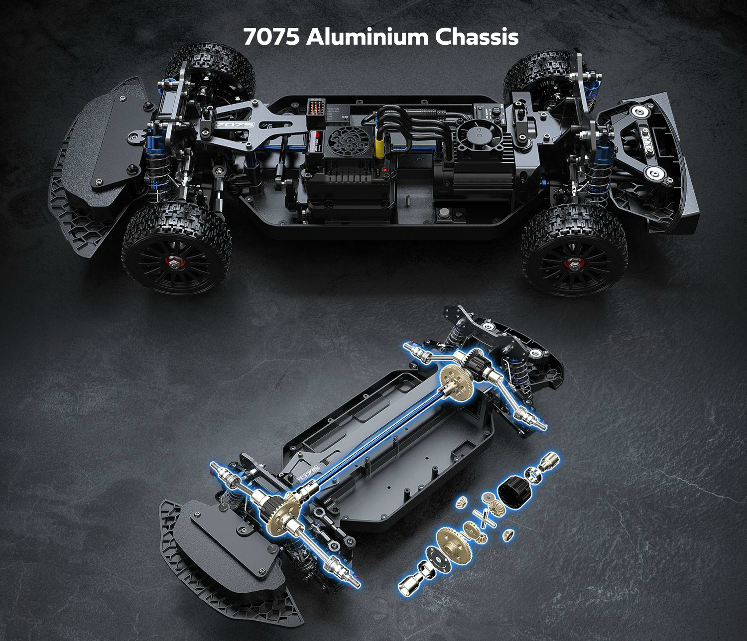 Hyper Go VW Polo R WRC 2015 7075 Aluminium Chassis