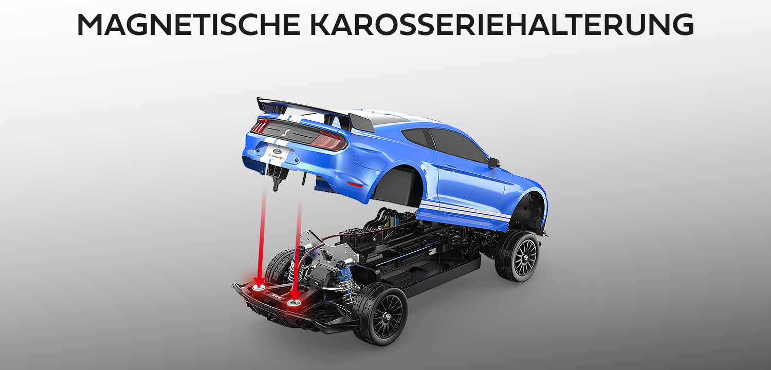 Karosserie mit Magnethaltern Hyper Go Ford Mustang Shelby GT500