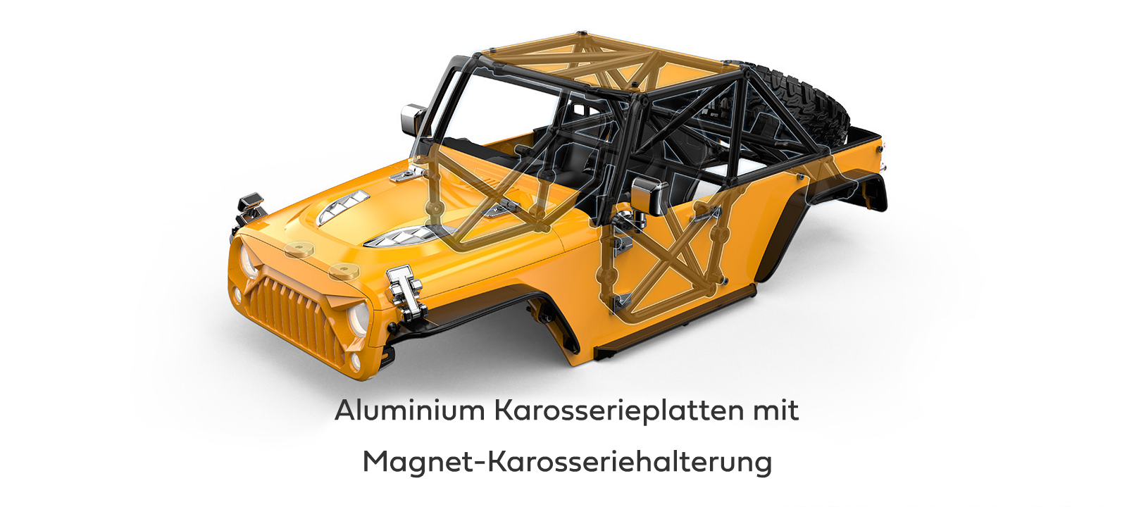 22702 Hyper Go SC+ Aluminium Karosserie mit magnet-KArosseriehalter