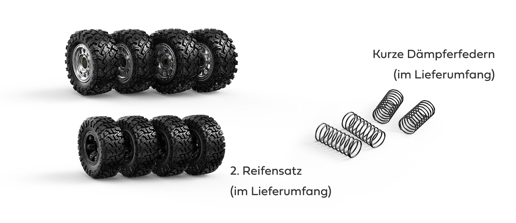 22702 Hyper Go SC+ 2. Satz Kompletträder und extra Dämpferfedern im Lieferumfang