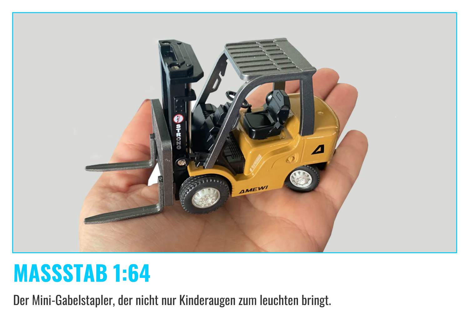 Amewi Mini-Gabelstapler Größenansicht auf Hand