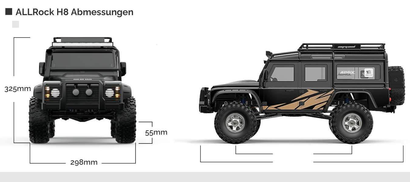 22727 ALLRock H8 PRO Crawler Abmessungen