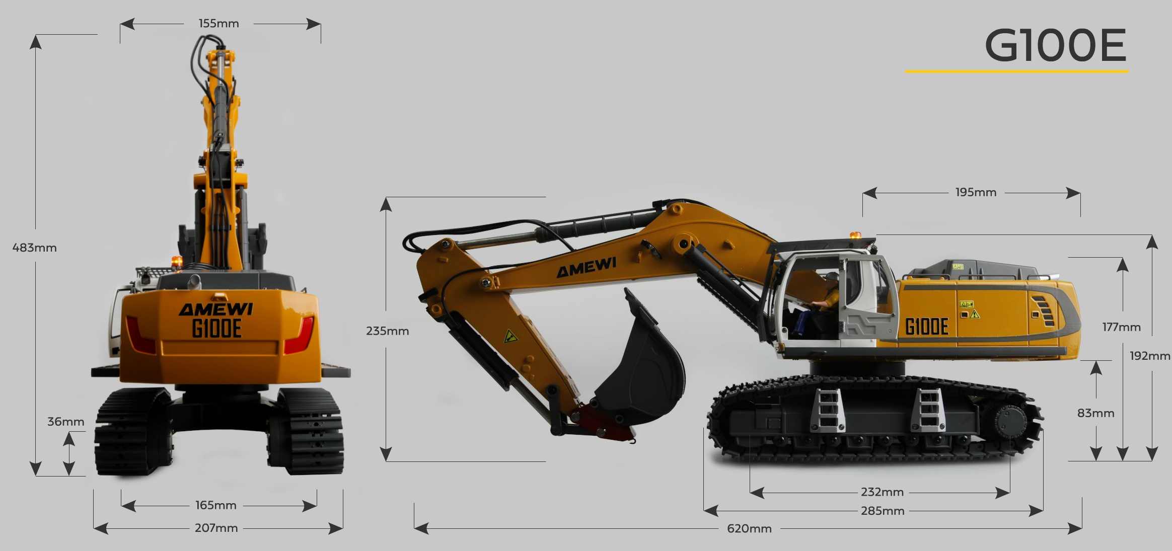 Amewi G100E Bagger Abmessungen