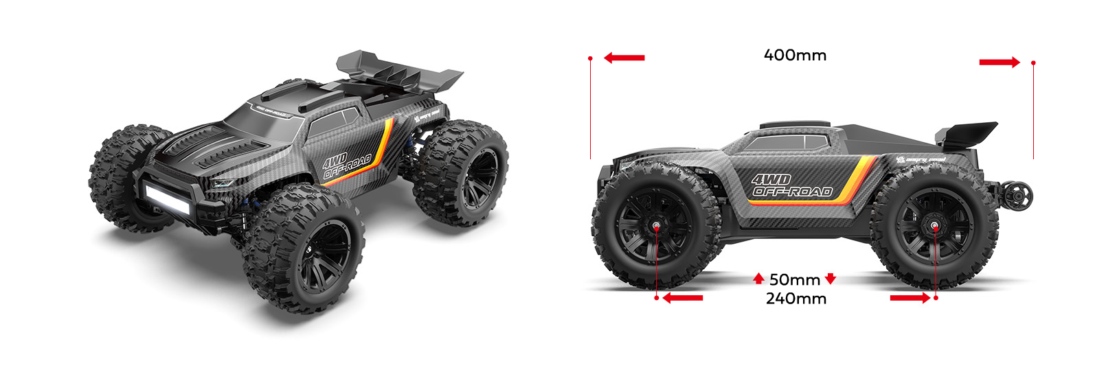 Hyper Go MTX12 Radstand & Bodenfreiheit