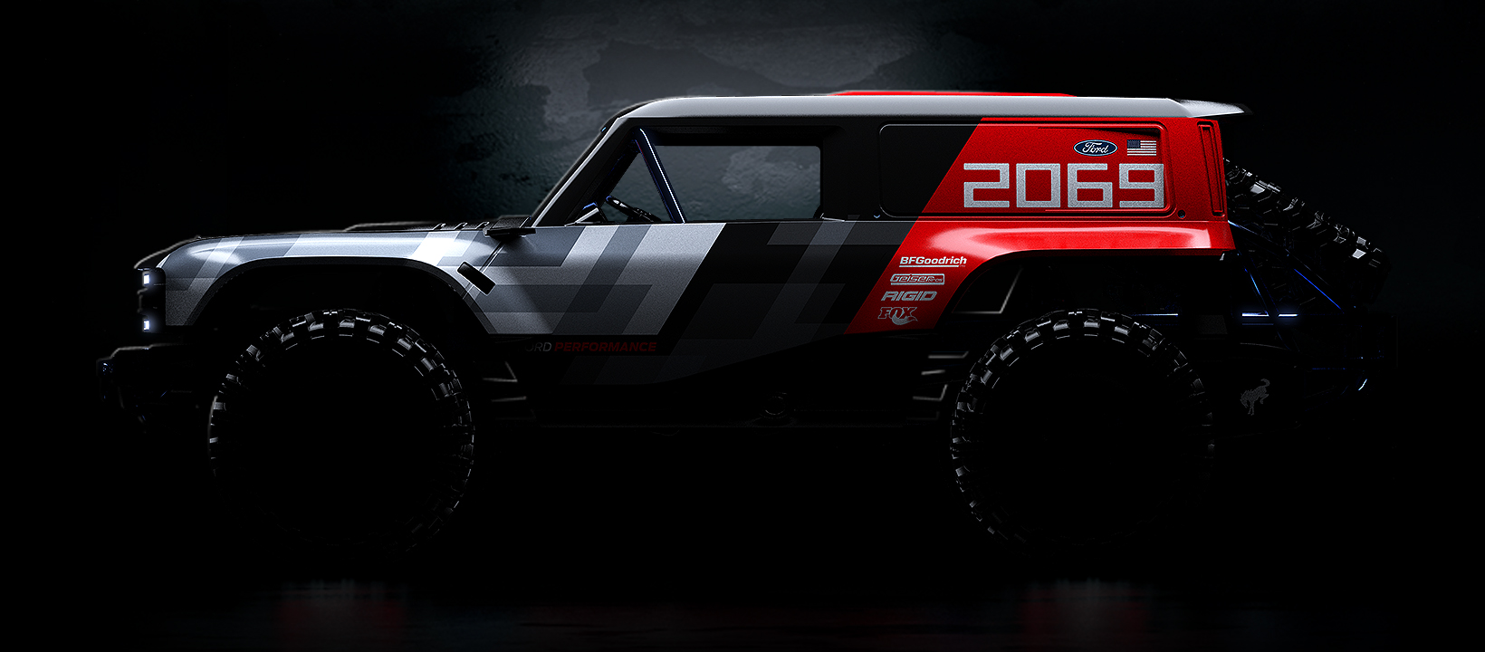 Hyper Go Ford Bronco R Baja 1000 Seitenansicht