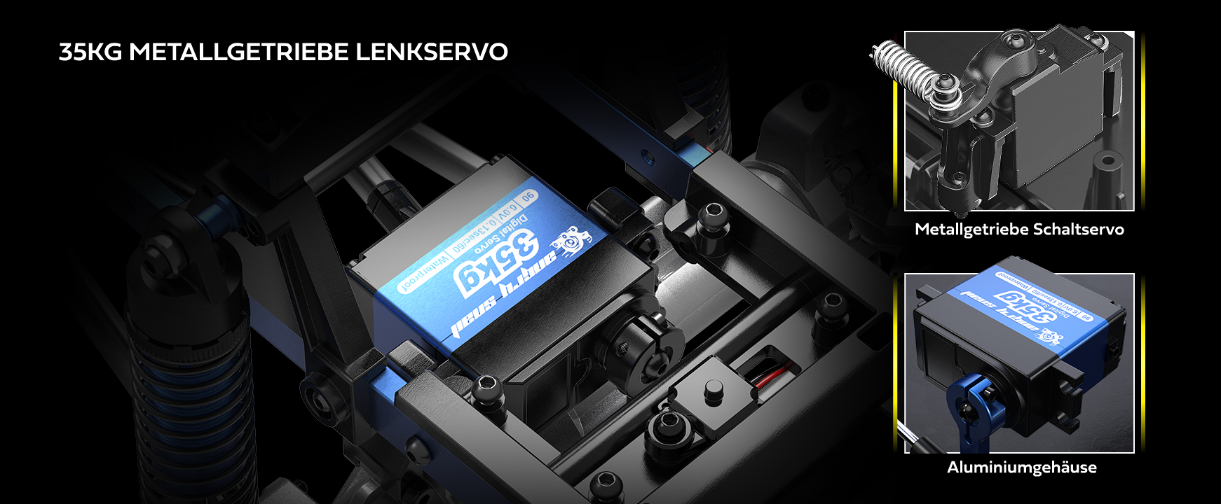 Hyper Go Ford Bronco R Baja 1000 Lenkservo, Schaltservo und Achssperrservos