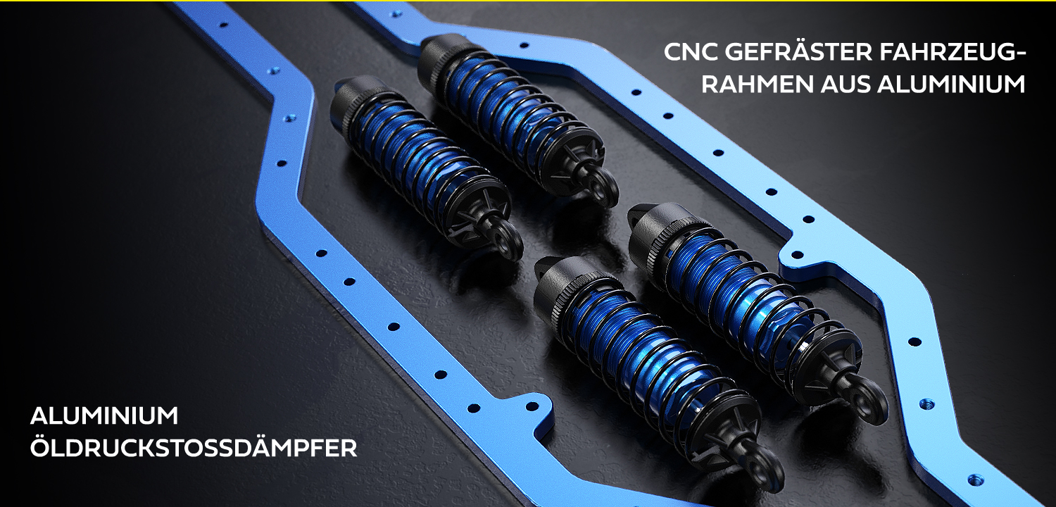 Hyper Go Ford Bronco R Baja 1000 Rahmen und Stoßdämpfer