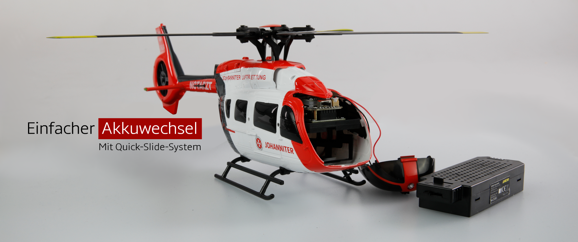 Amewi H145 Johanniter Helikopter einfacher Akkuwechsel