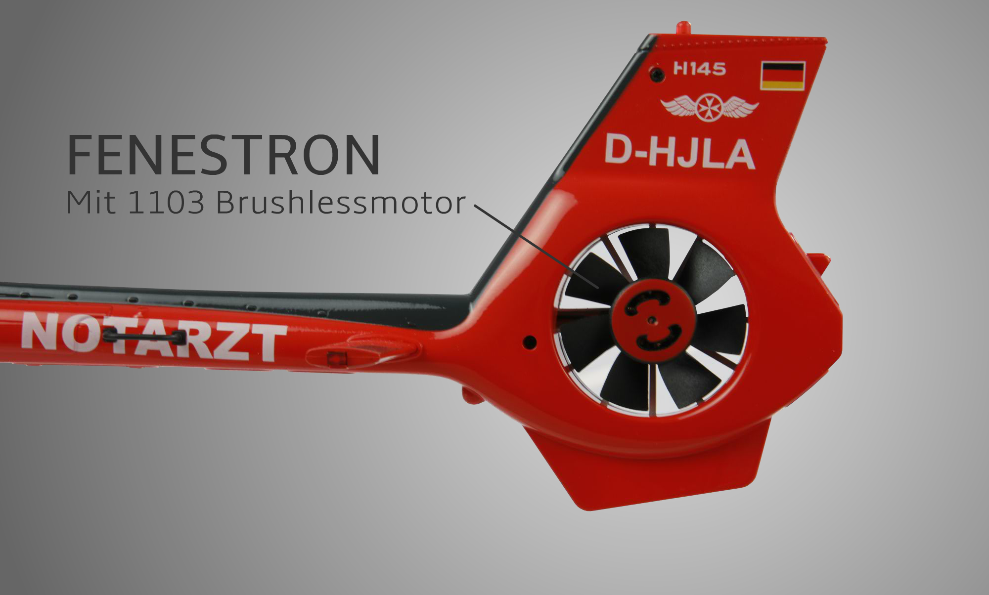 Amewi H145 Johanniter Helikopter Fenestron Heckrotor