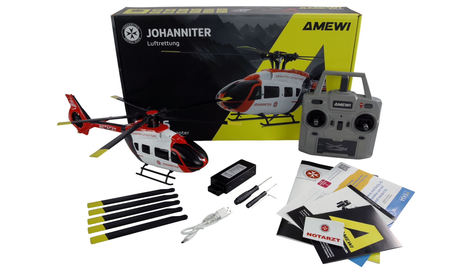 Amewi H145 Johanniter Helikopter - Lieferumfang