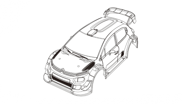 Karosserie Citroen C3 PC Hyper Go 1:7