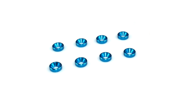 Alu Beilagscheibe für Senkschrauben, 4mm, blau