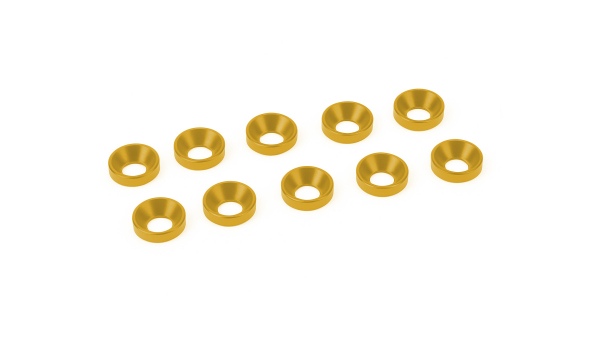 Unterlegscheiben konisch Aluminium M4 gold, 10 Stück