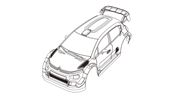 Karosserie Citroen C3 WRC 1:10 Hyper Go
