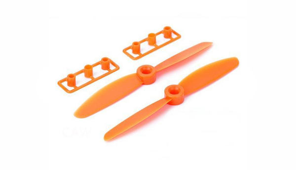 Propeller ABS Kunststoff 4045 M5, 1x links, 1x rechts, orange