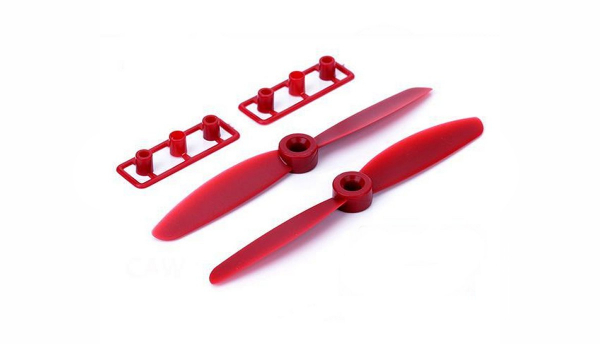 Propeller ABS Kunststoff 4045 M5, 1x links, 1x rechts, rot
